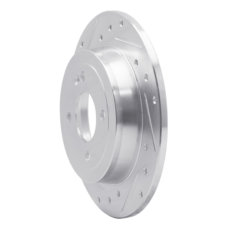 Dodge Attitude Brake Rotor (1) - Rear Left - R1 Concepts - Drilled & Slotted - Silver - `12-`25